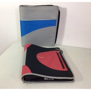 90s Vintage Mead Five-Star Planner 3 Ring Zipper Nylon Compact Binder Lot of 2